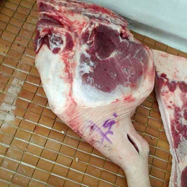 猪肉后方肉带后腿40斤正规屠宰带检印和出场手续